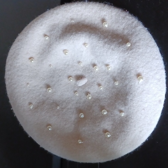 H&M wool  pearls beret one size - Picture 3 of 8